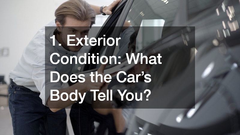 a buyer inspecting the car's exterior